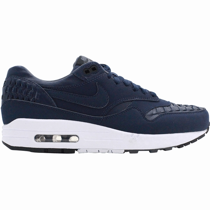Air Max 1 Woven "Midnight Navy" Tapered Heel Design Energy Return Midsole