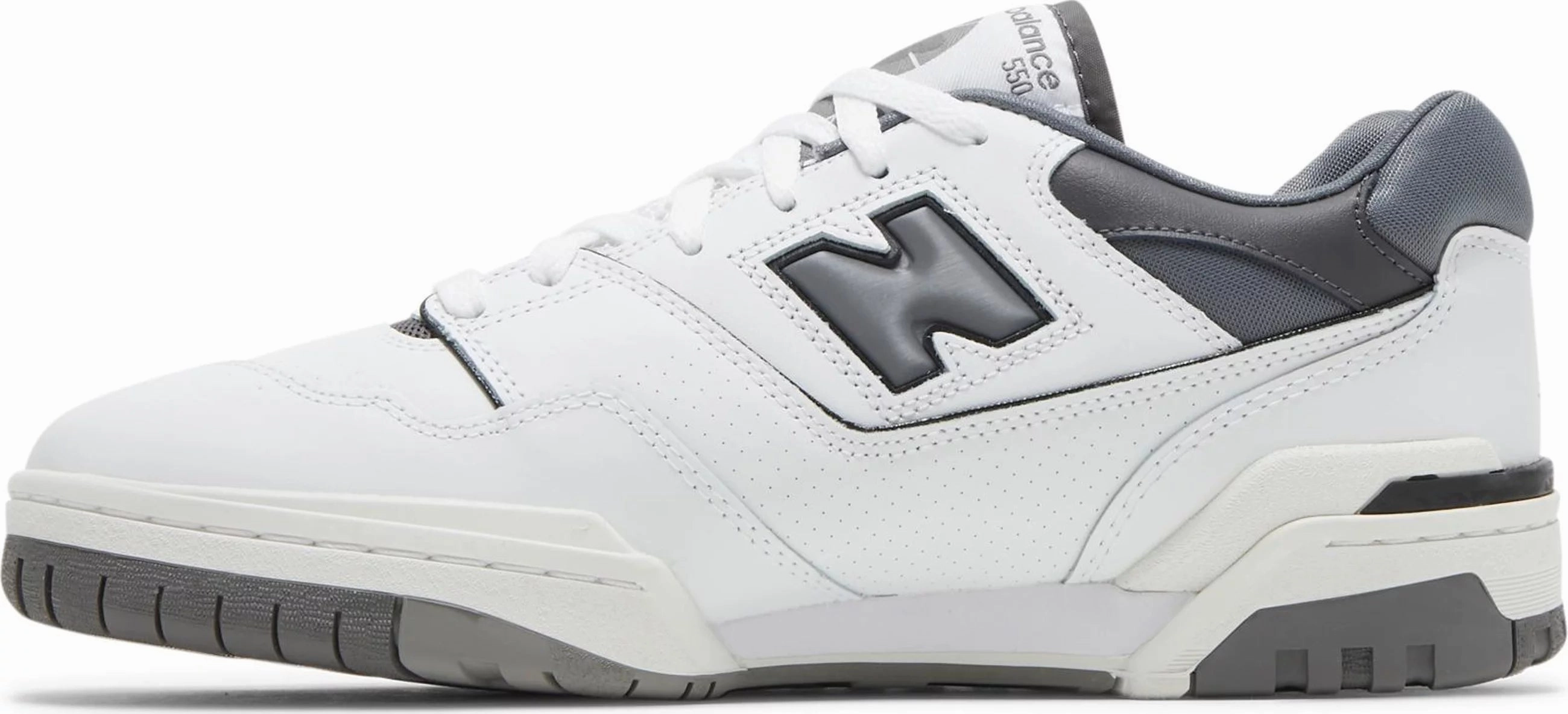 New Balance 550 White Dark Grey Lined Upper