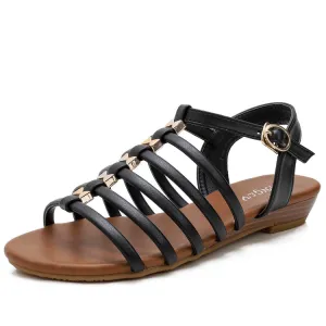 SIKETU | Flat Gladiator Sandals With Buckle Closure