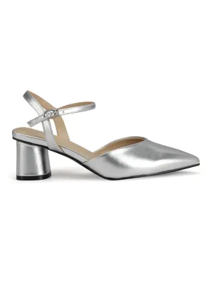 Silver Pointed Toe Heels