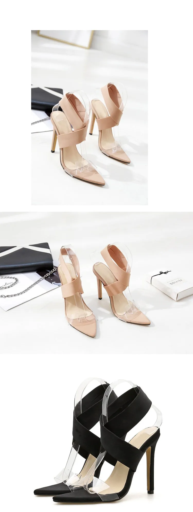 Simple Cross Strap Open Toe Heels (3 Styles To Choose From)