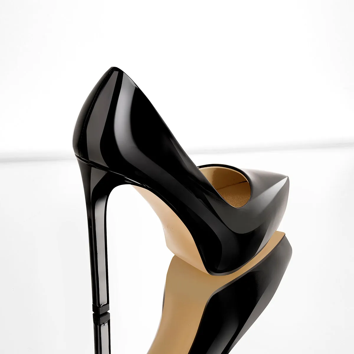 Sissy Luxe Patent Black Platform Stiletto Heels