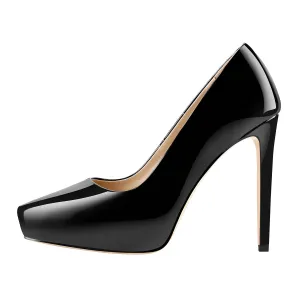 Sissy Luxe Patent Black Platform Stiletto Heels