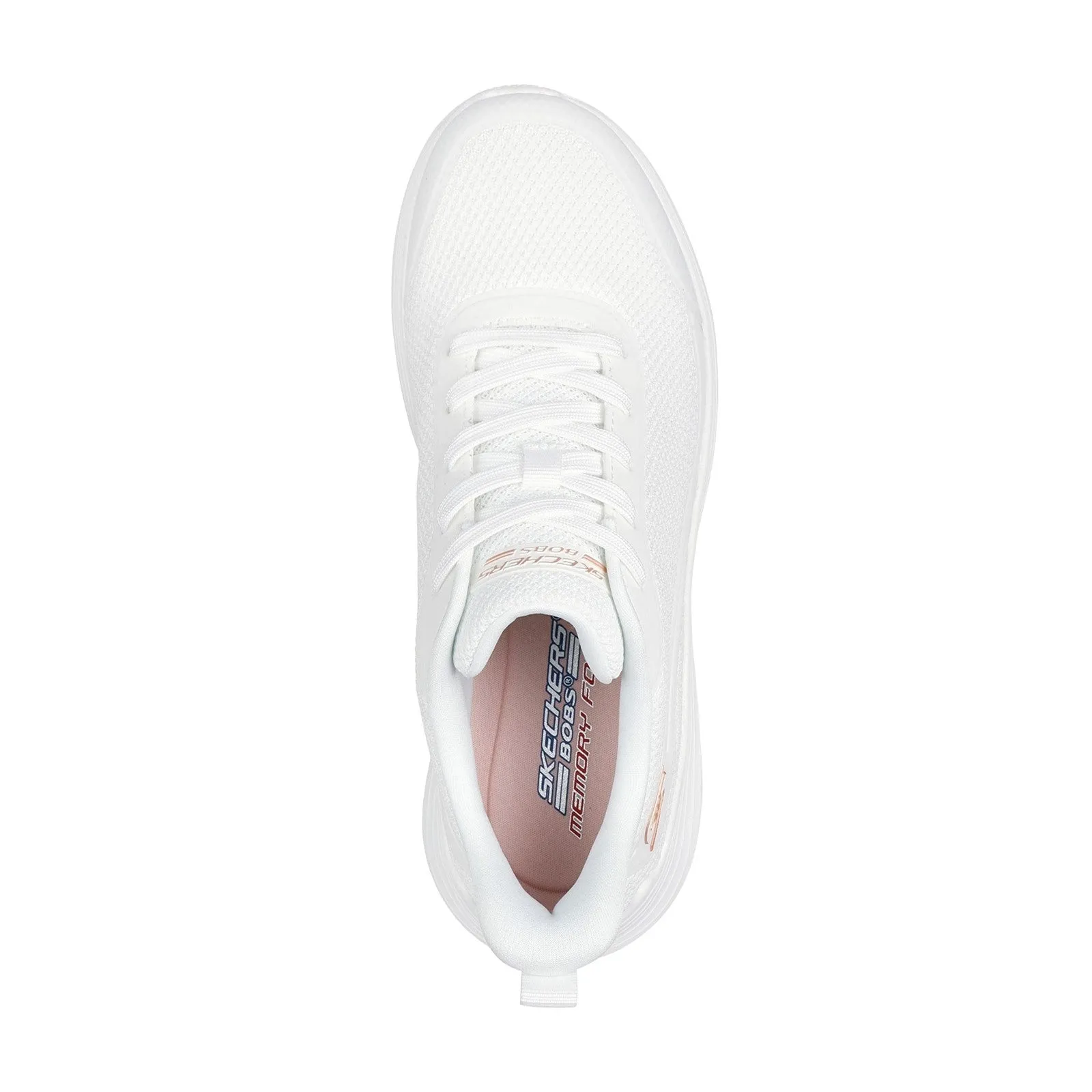 Skechers Womens Bobs Squad Waves Still Wading 117483-WHT White Lace Up Shoe