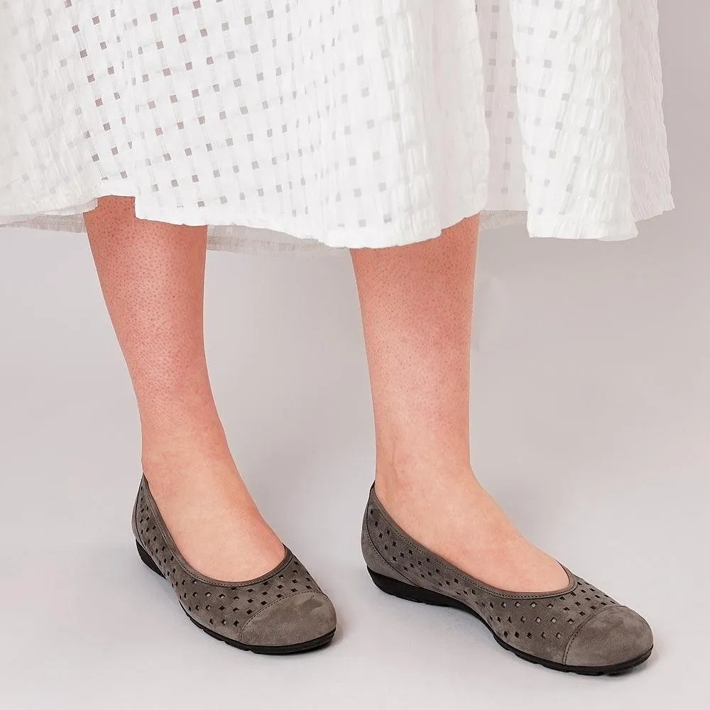 Skylar Wallaby Suede Ballet Flats