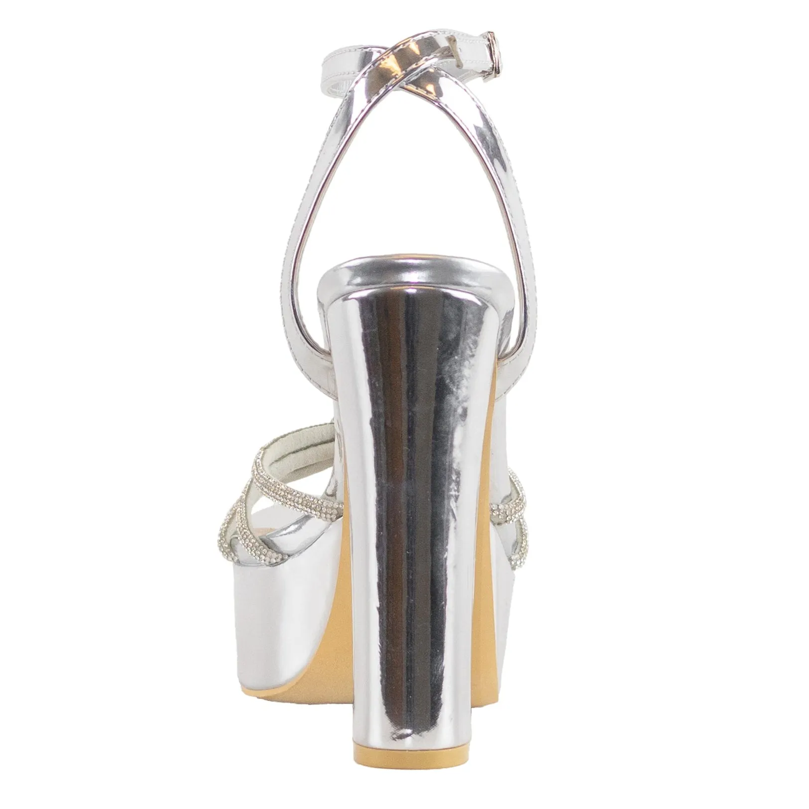 Skyline - Embellished Block Heel Ankle Strap Sandals, Platform Design, Glamorous Summer Footwear, Perfect for Parties or Special Occasions