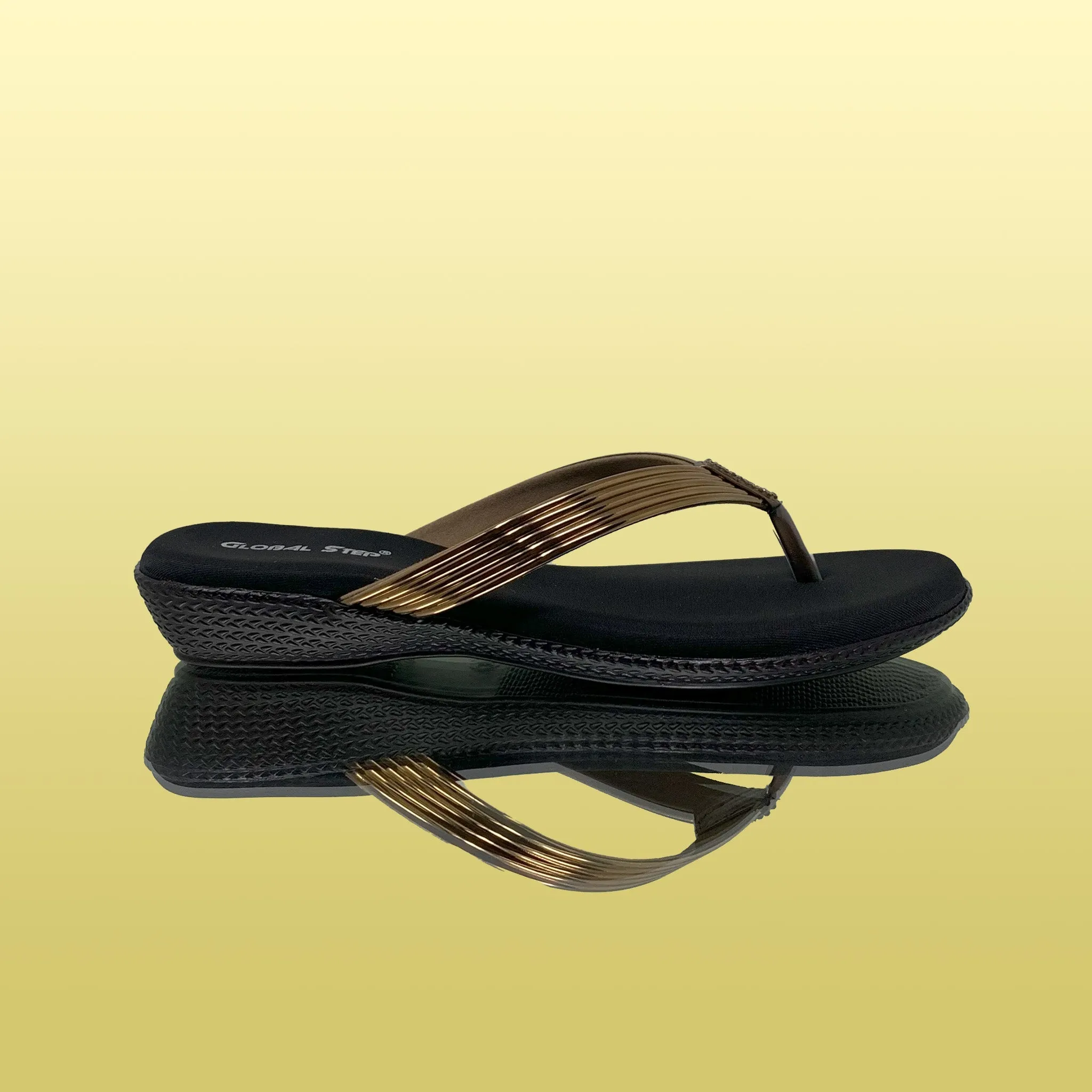 Sleek Gold Wedge Sandals