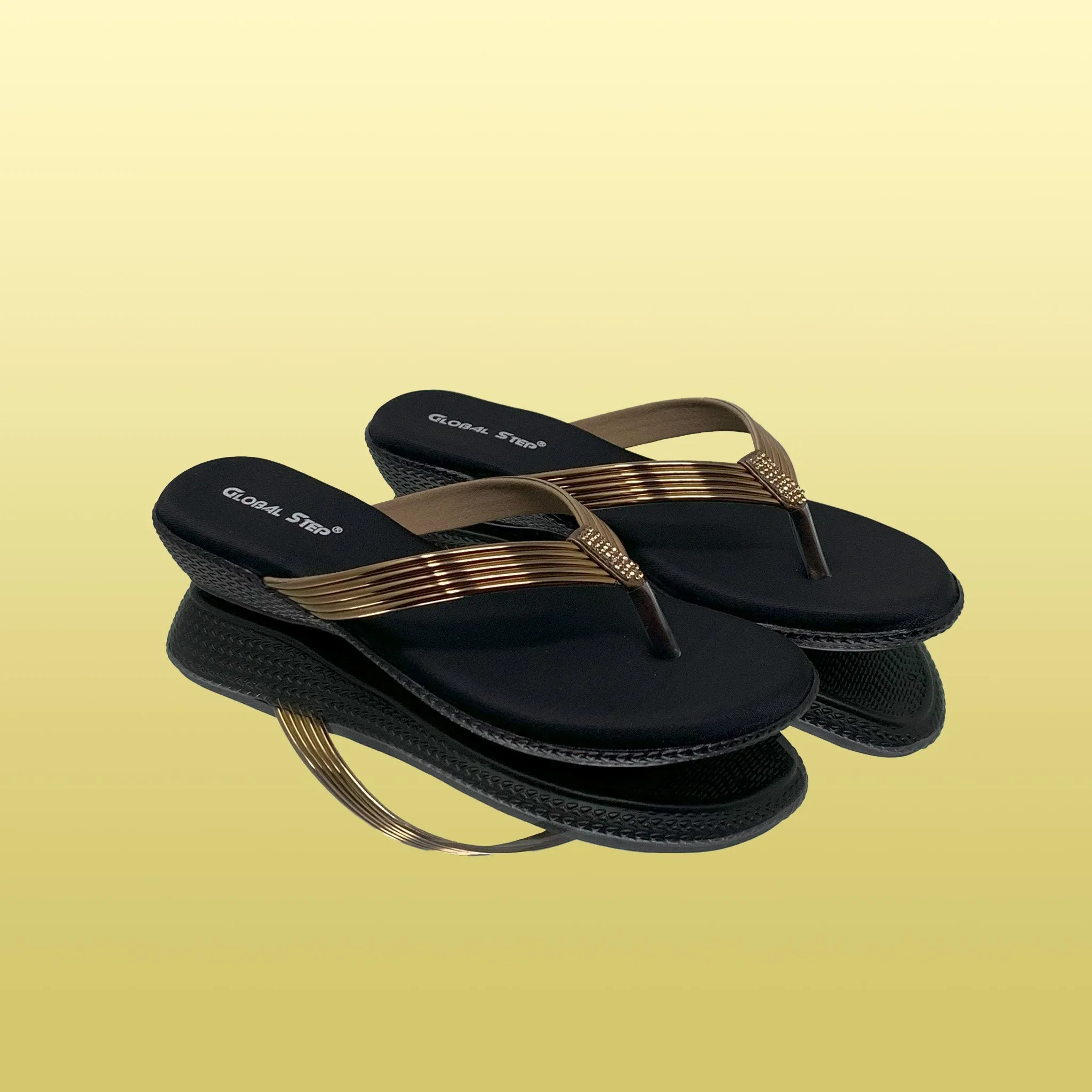 Sleek Gold Wedge Sandals