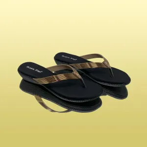 Sleek Gold Wedge Sandals