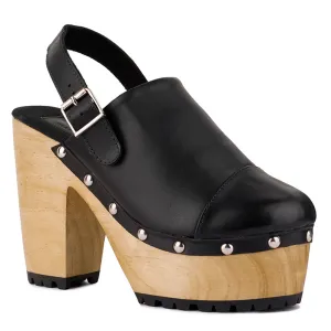 Slingback High Block Heeled Clogs