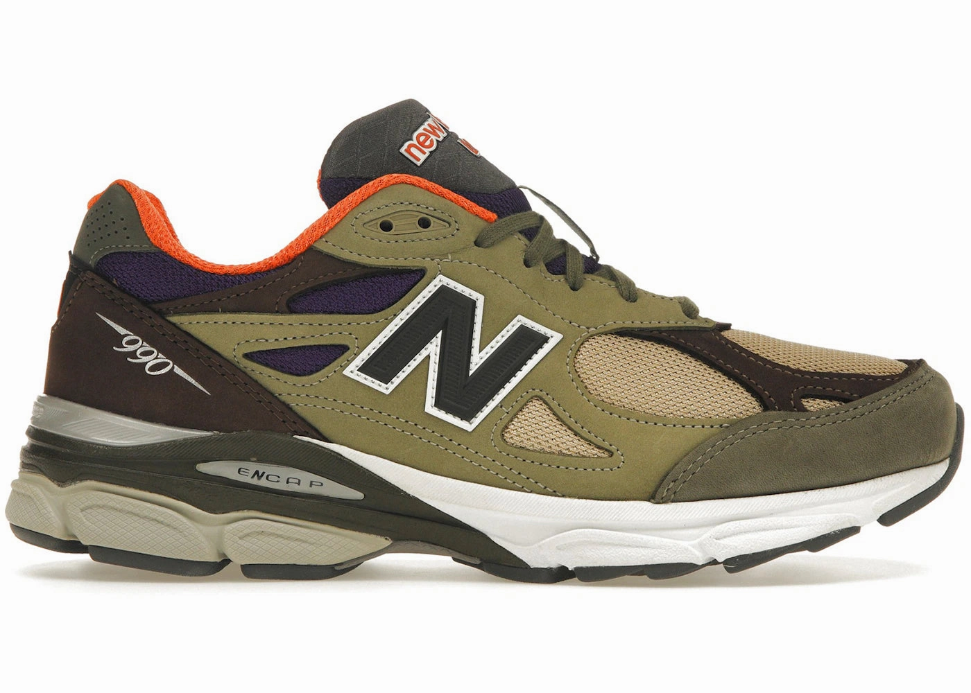Moisture Management Fabric New Balance 990v3 MiUSA Teddy Santis Khaki Orange (Preowned Size 7)