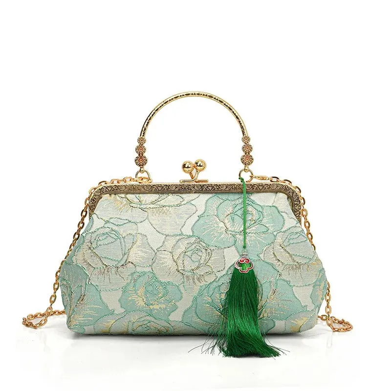 Smell the Roses Floral Clutch Handbag