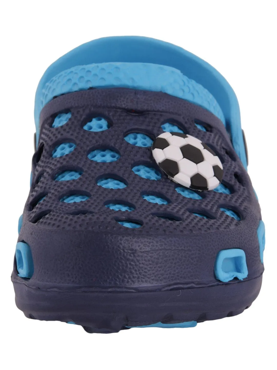Soccer Ball Design Clogs for Boys- Blue