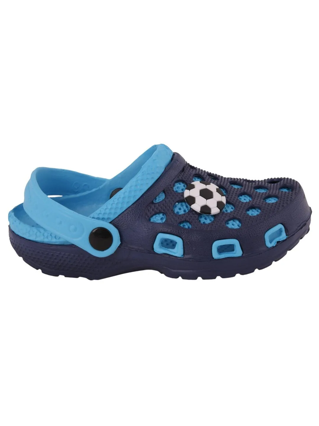 Soccer Ball Design Clogs for Boys- Blue