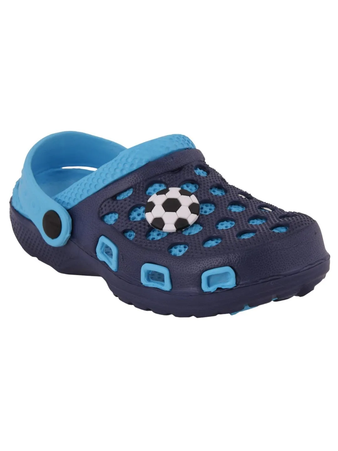 Soccer Ball Design Clogs for Boys- Blue