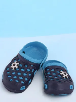 Soccer Ball Design Clogs for Boys- Blue