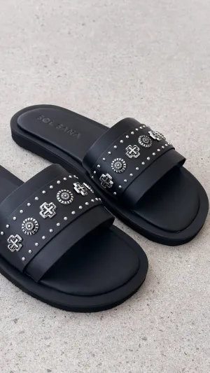 Sol Sana Cleo Slide - Black / Silver