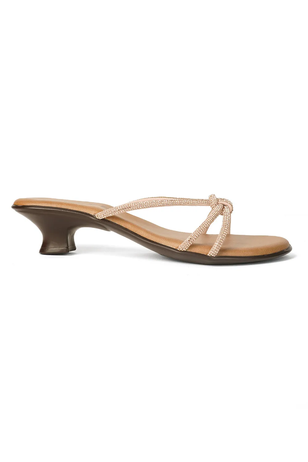 SOLES Shimmer Strap Kitten Heels