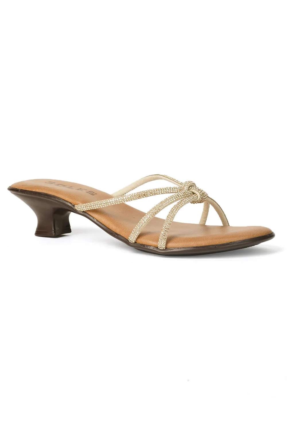SOLES Shimmer Strap Kitten Heels