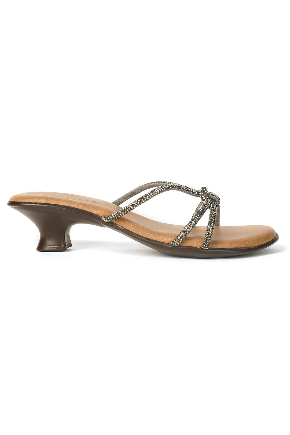 SOLES Shimmer Strap Kitten Heels