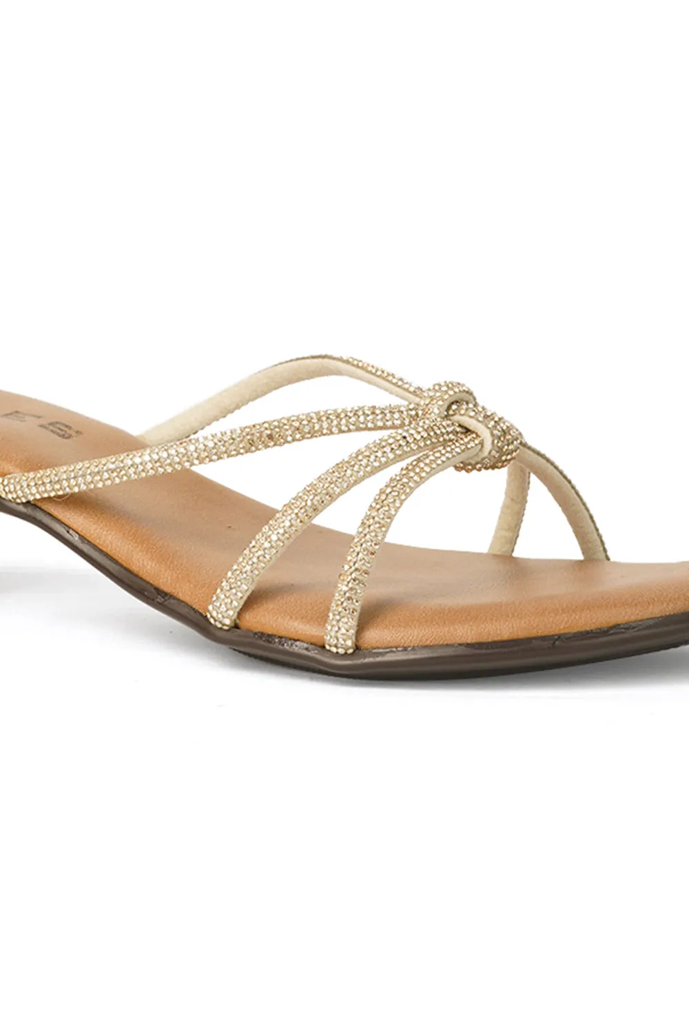 SOLES Shimmer Strap Kitten Heels