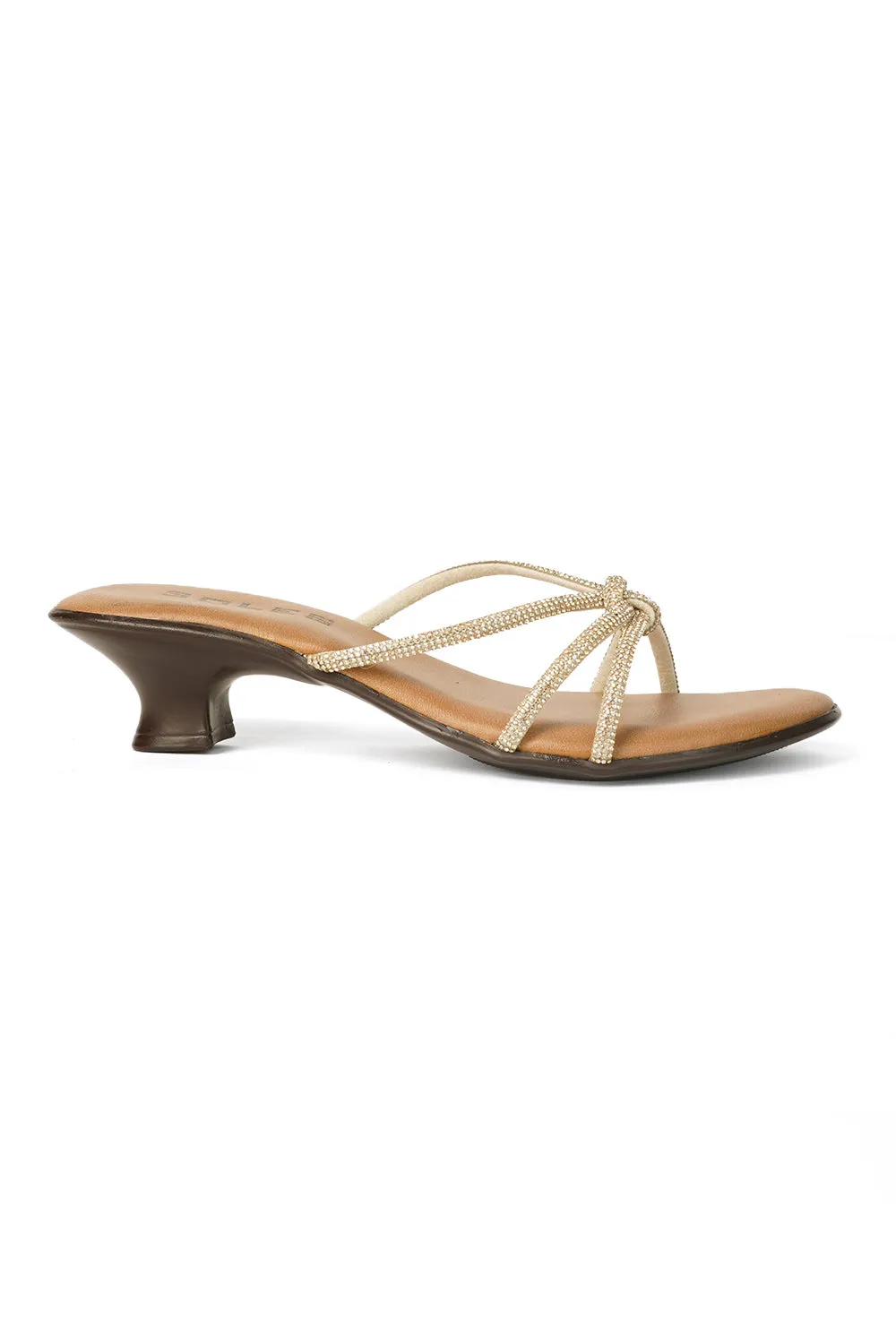 SOLES Shimmer Strap Kitten Heels