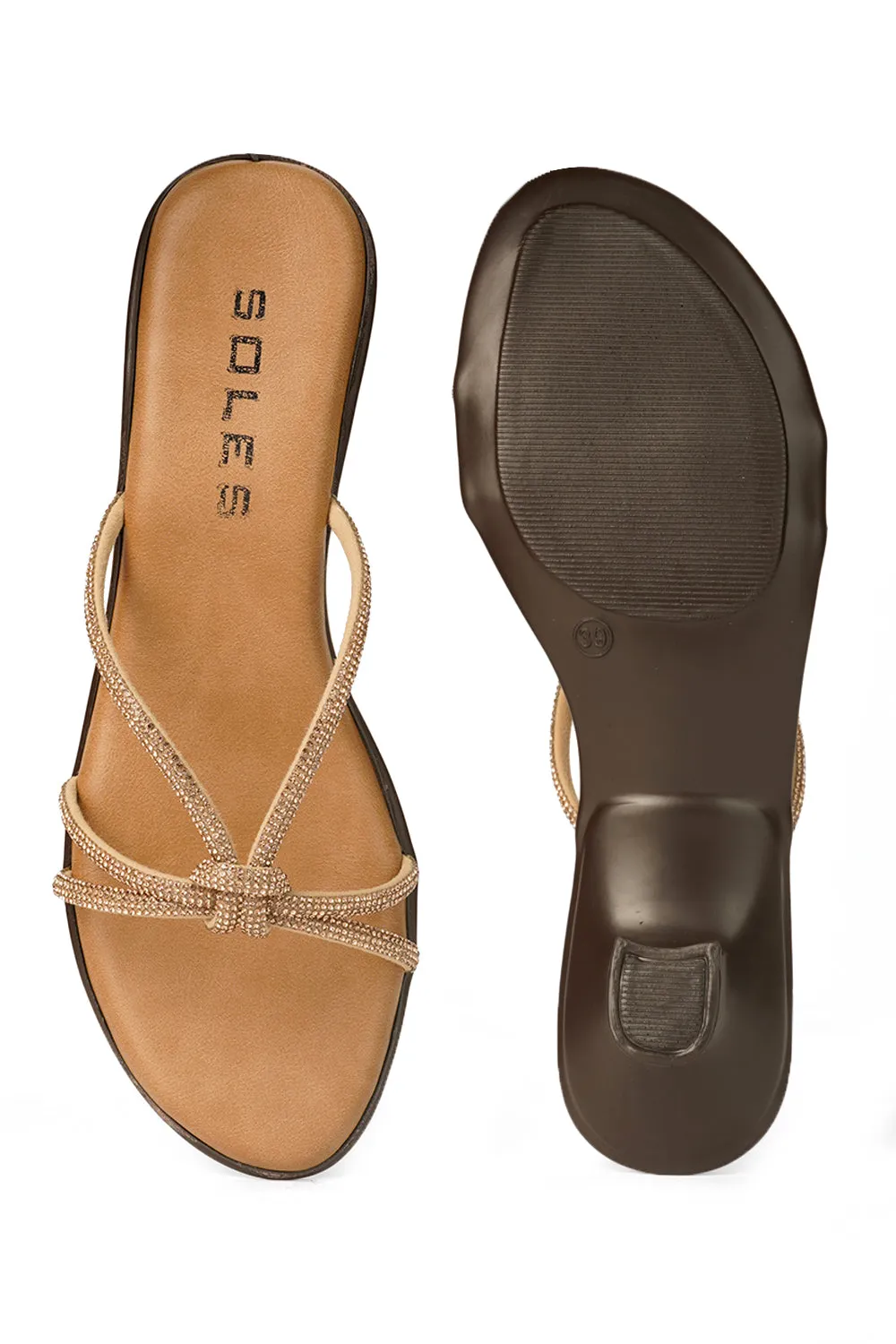 SOLES Shimmer Strap Kitten Heels