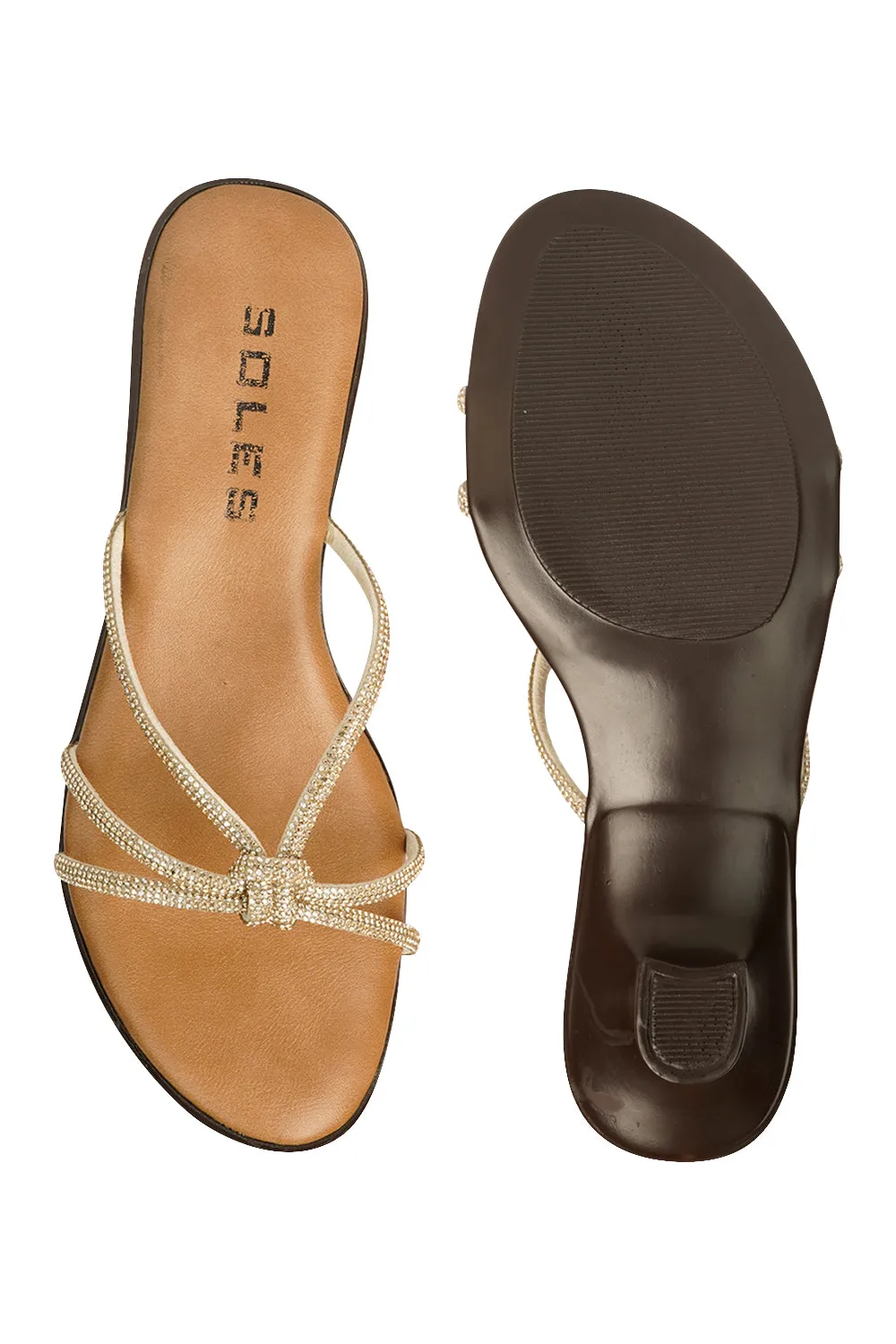 SOLES Shimmer Strap Kitten Heels