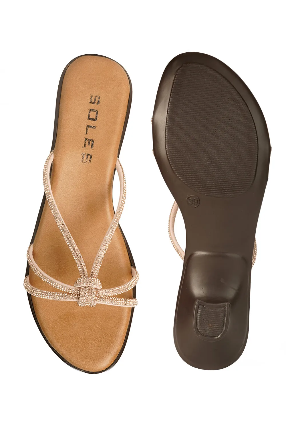 SOLES Shimmer Strap Kitten Heels