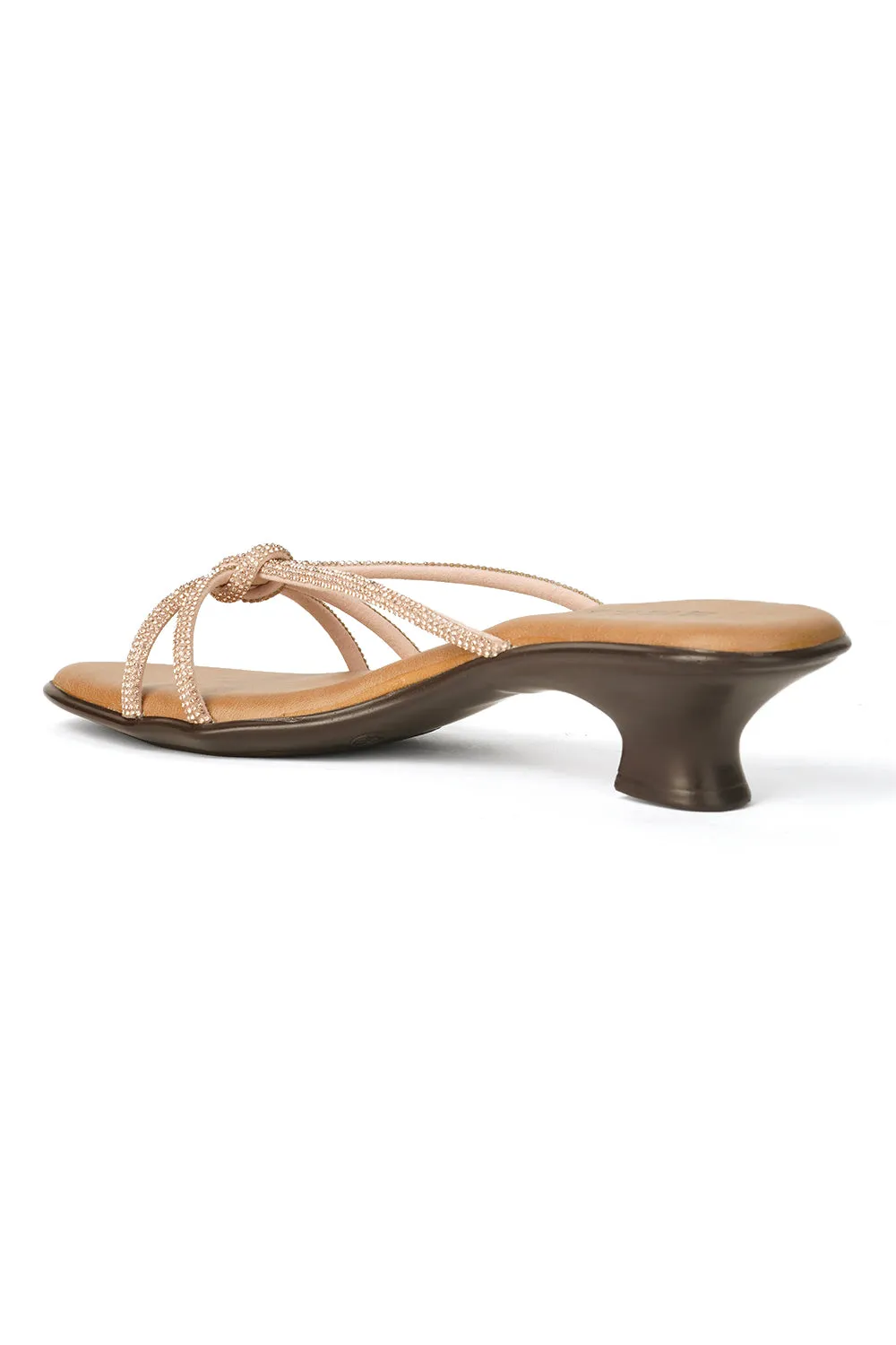 SOLES Shimmer Strap Kitten Heels