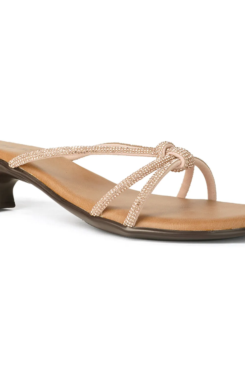SOLES Shimmer Strap Kitten Heels
