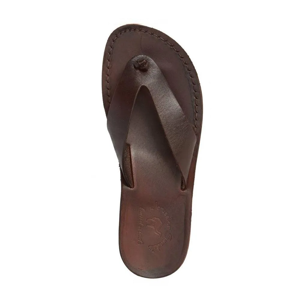 Solomon - Leather Flip Flop Sandal | Brown