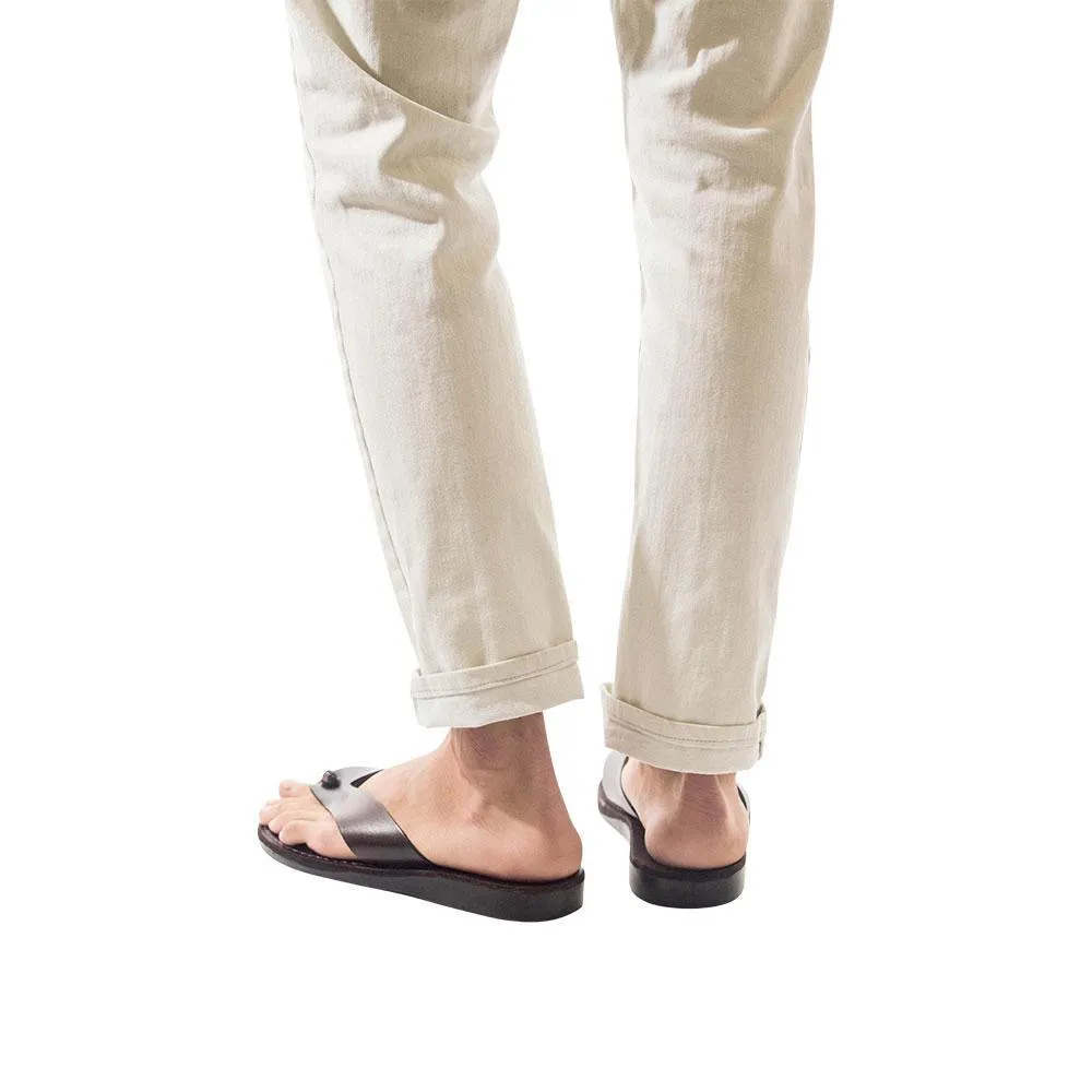 Solomon - Leather Flip Flop Sandal | Brown