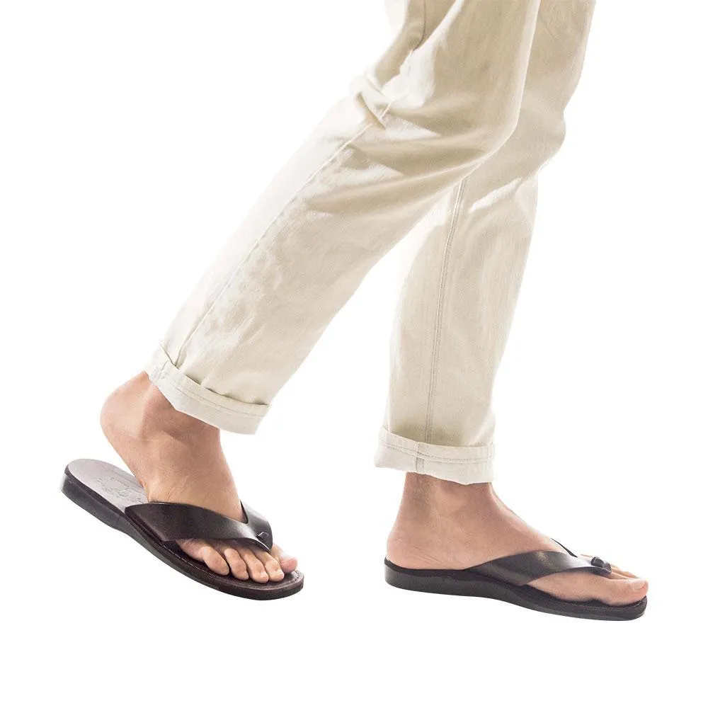 Solomon - Leather Flip Flop Sandal | Brown