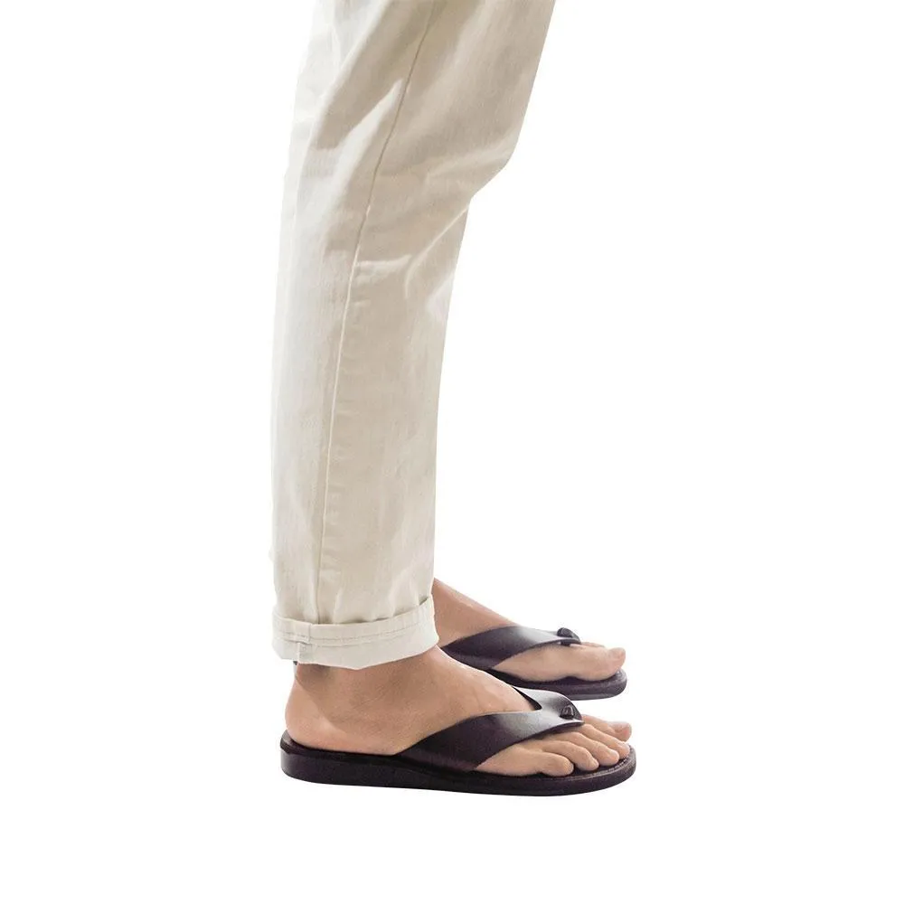 Solomon - Leather Flip Flop Sandal | Brown