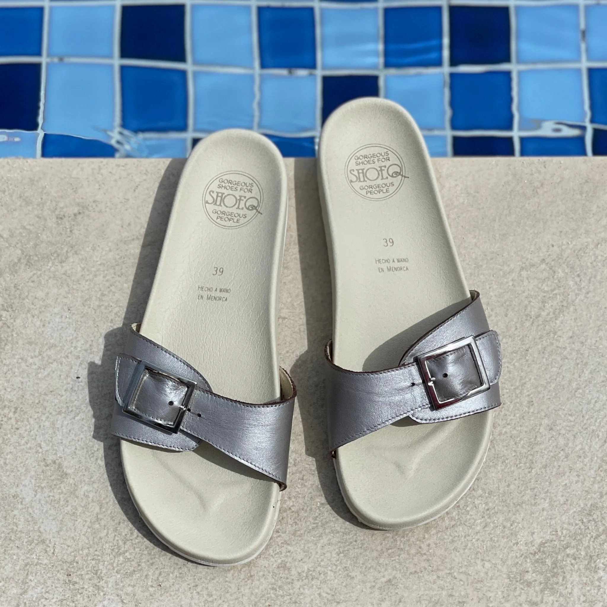 Sophia Slide in Platinum