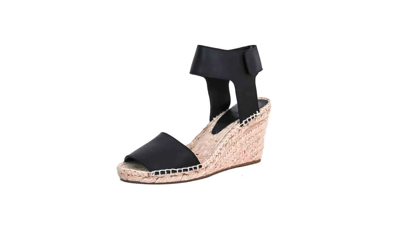Sophie Leather Espadrilles Wedges