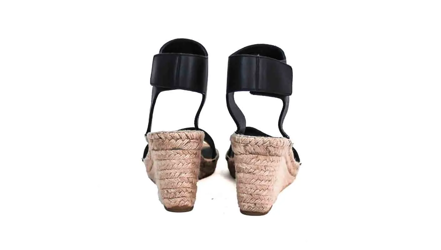 Sophie Leather Espadrilles Wedges