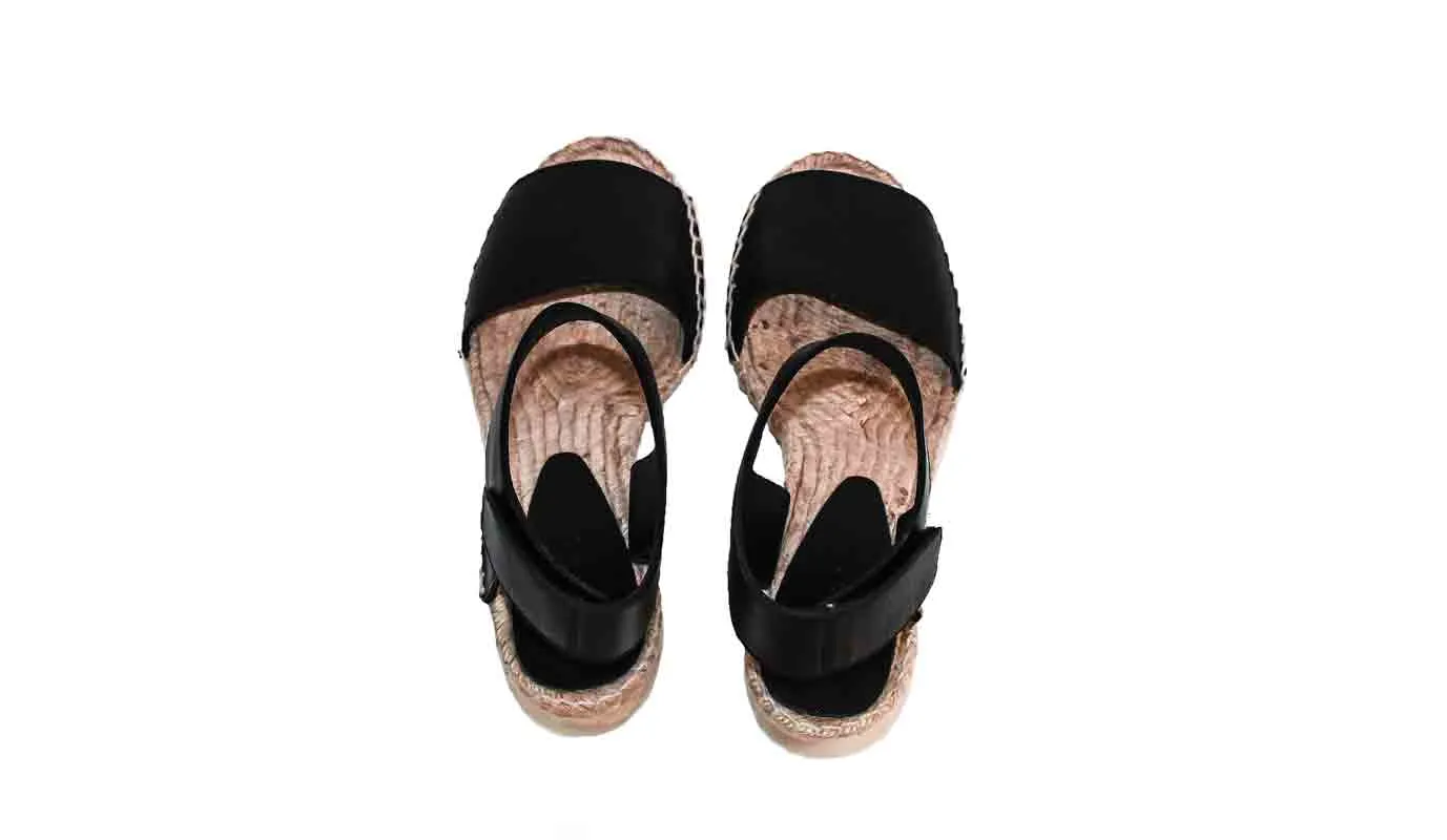 Sophie Leather Espadrilles Wedges