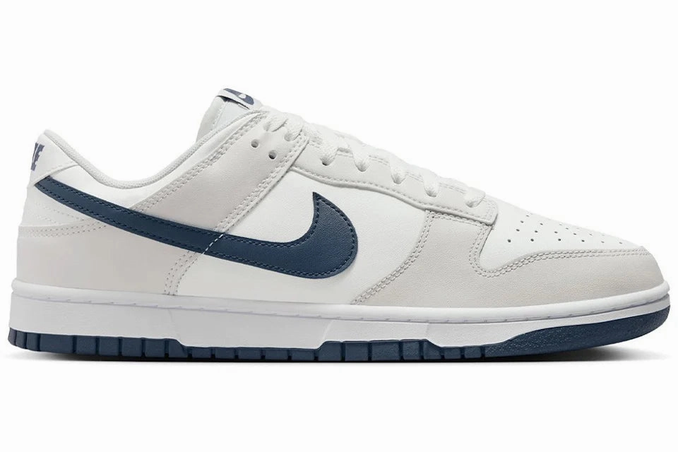 Nike Dunk Low Retro White  Navy bottom all - terrain shoes