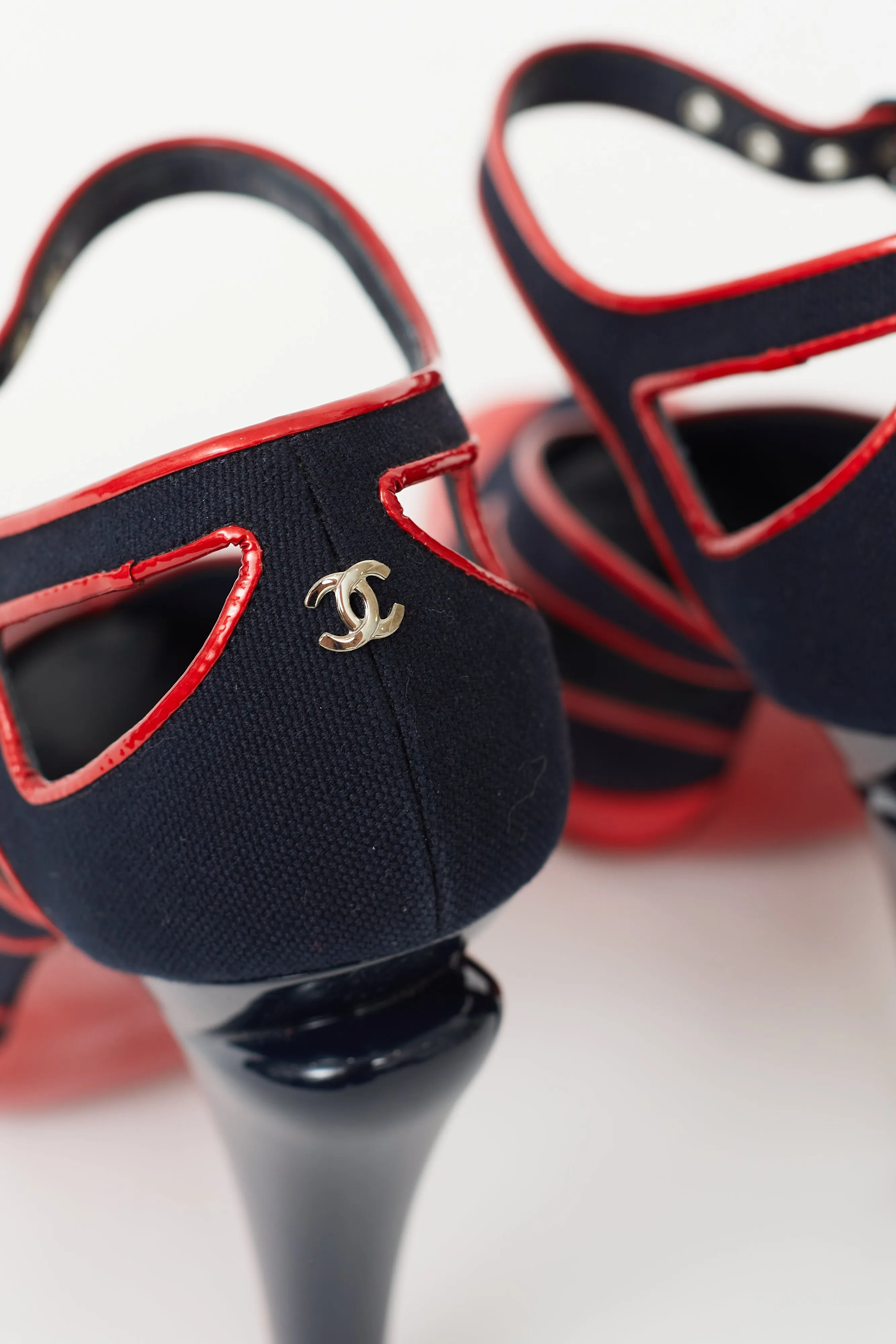 Spring 2008 Navy & Red Open Toe Heel