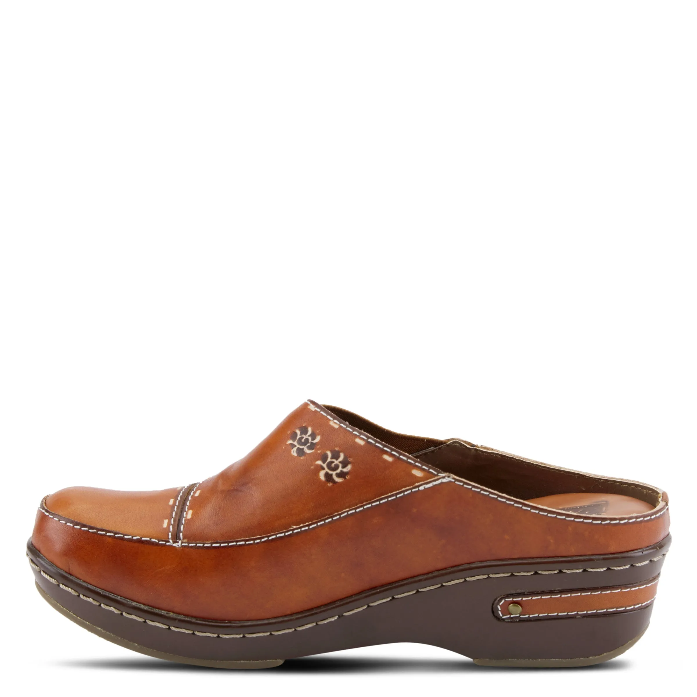 Spring Step Shoes  L'Artiste Chino Clogs Women’s Hand Painted Leather 2" Heel