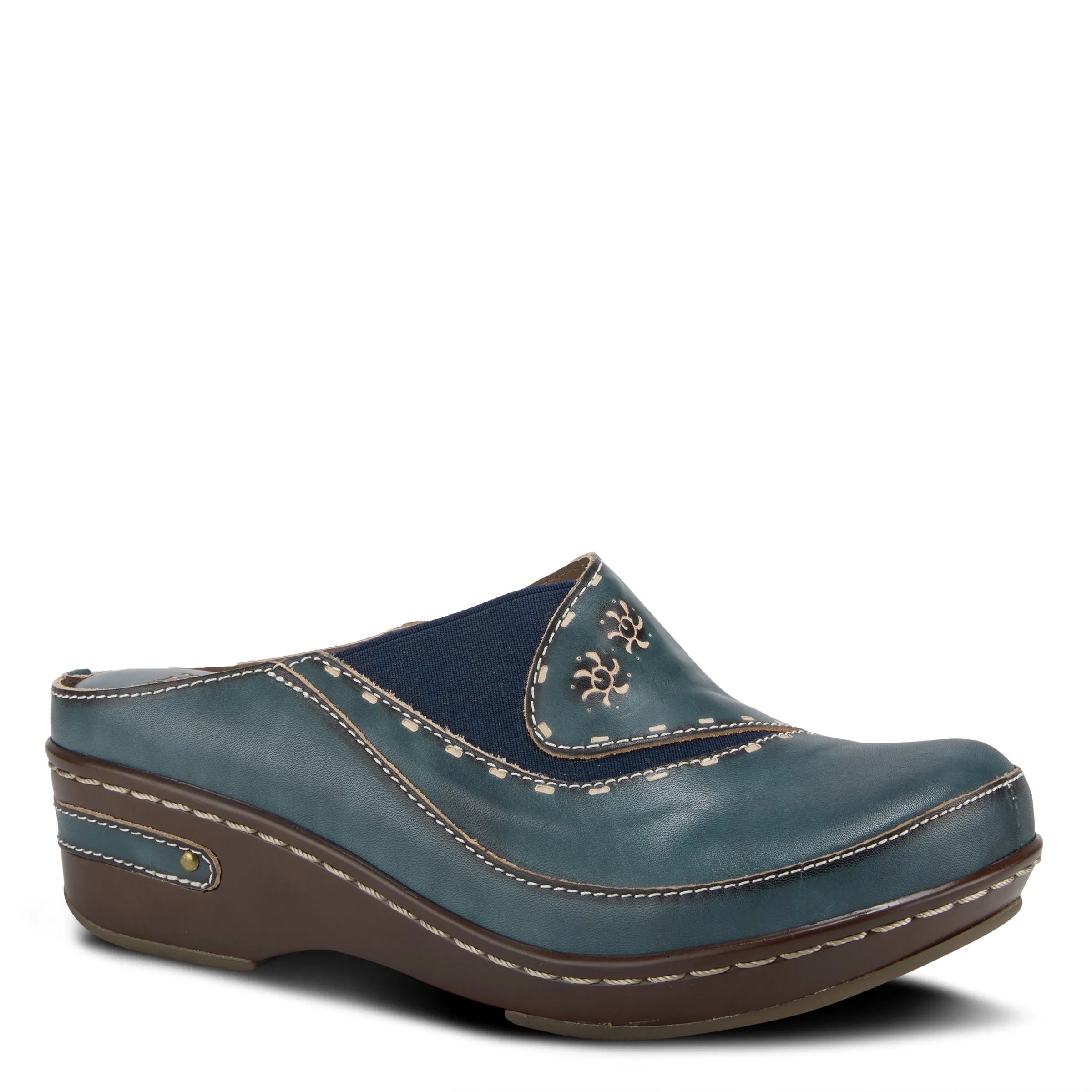 Spring Step Shoes  L'Artiste Chino Clogs Women’s Hand Painted Leather 2" Heel