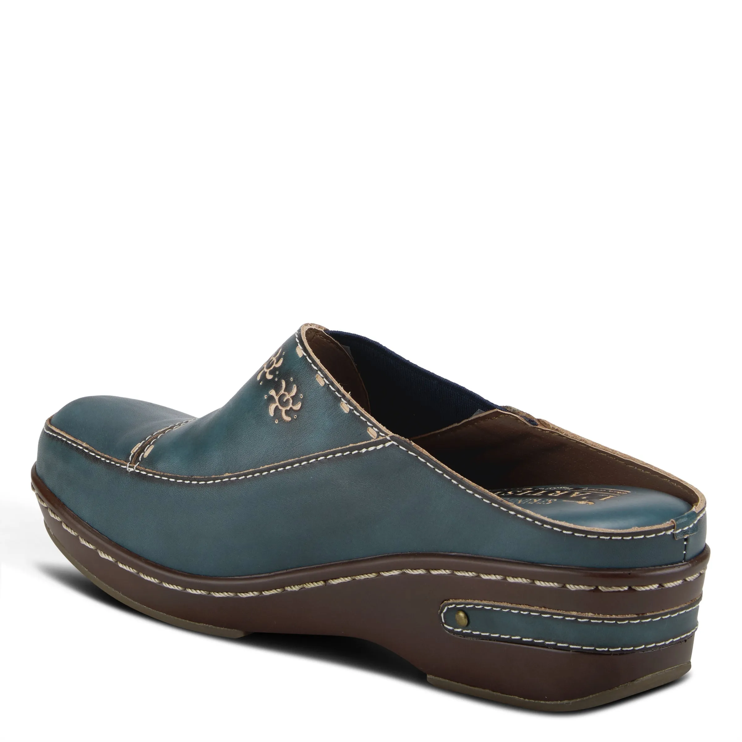 Spring Step Shoes  L'Artiste Chino Clogs Women’s Hand Painted Leather 2" Heel