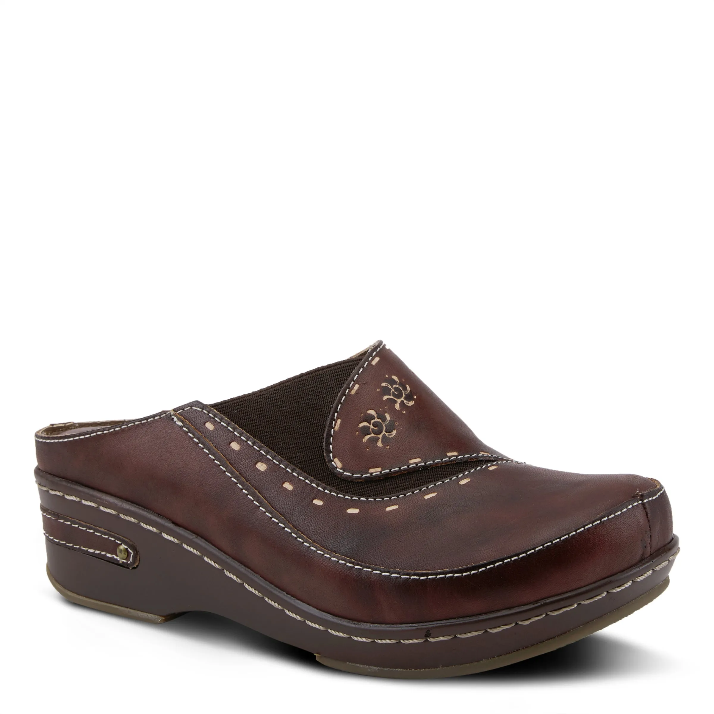 Spring Step Shoes  L'Artiste Chino Clogs Women’s Hand Painted Leather 2" Heel