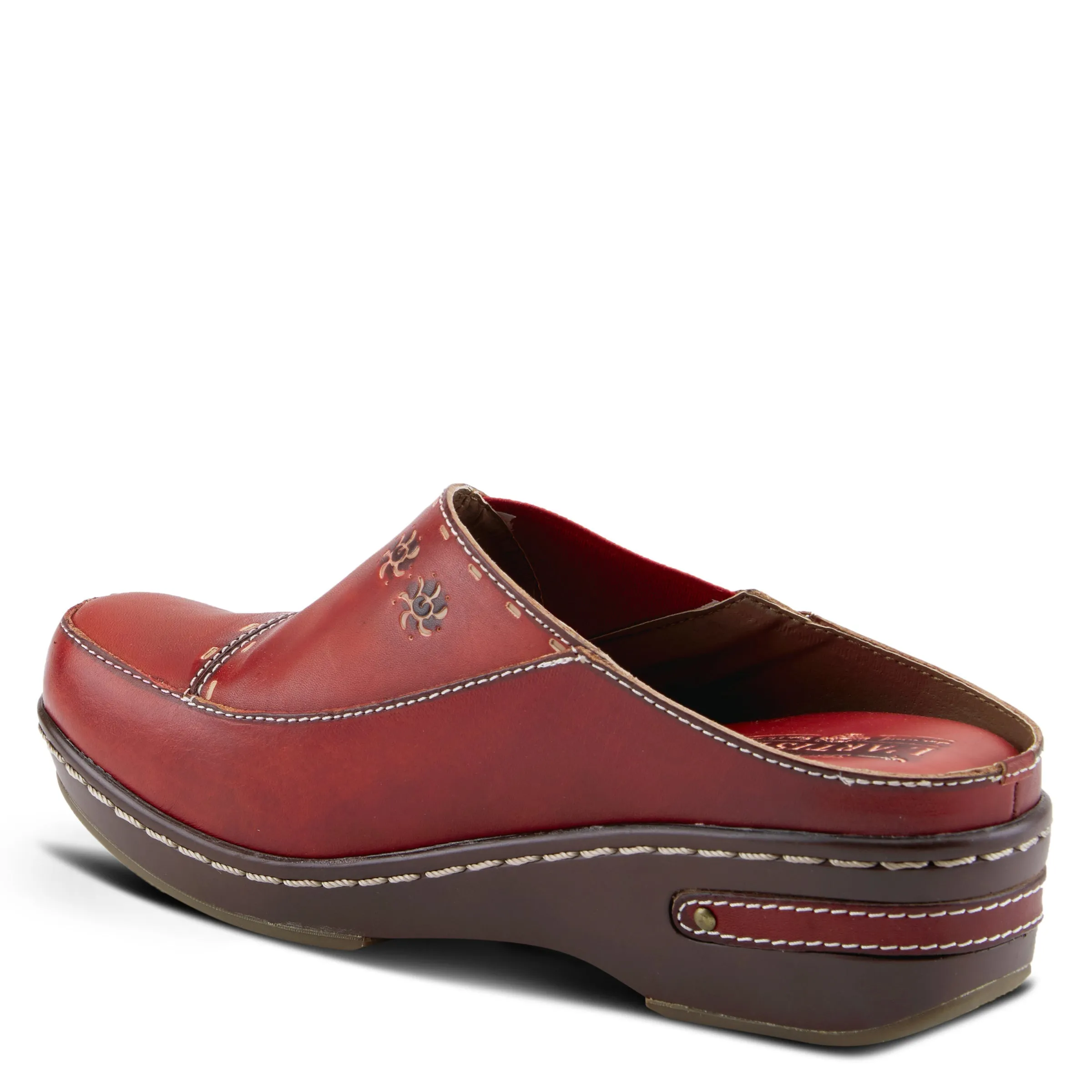 Spring Step Shoes  L'Artiste Chino Clogs Women’s Hand Painted Leather 2" Heel