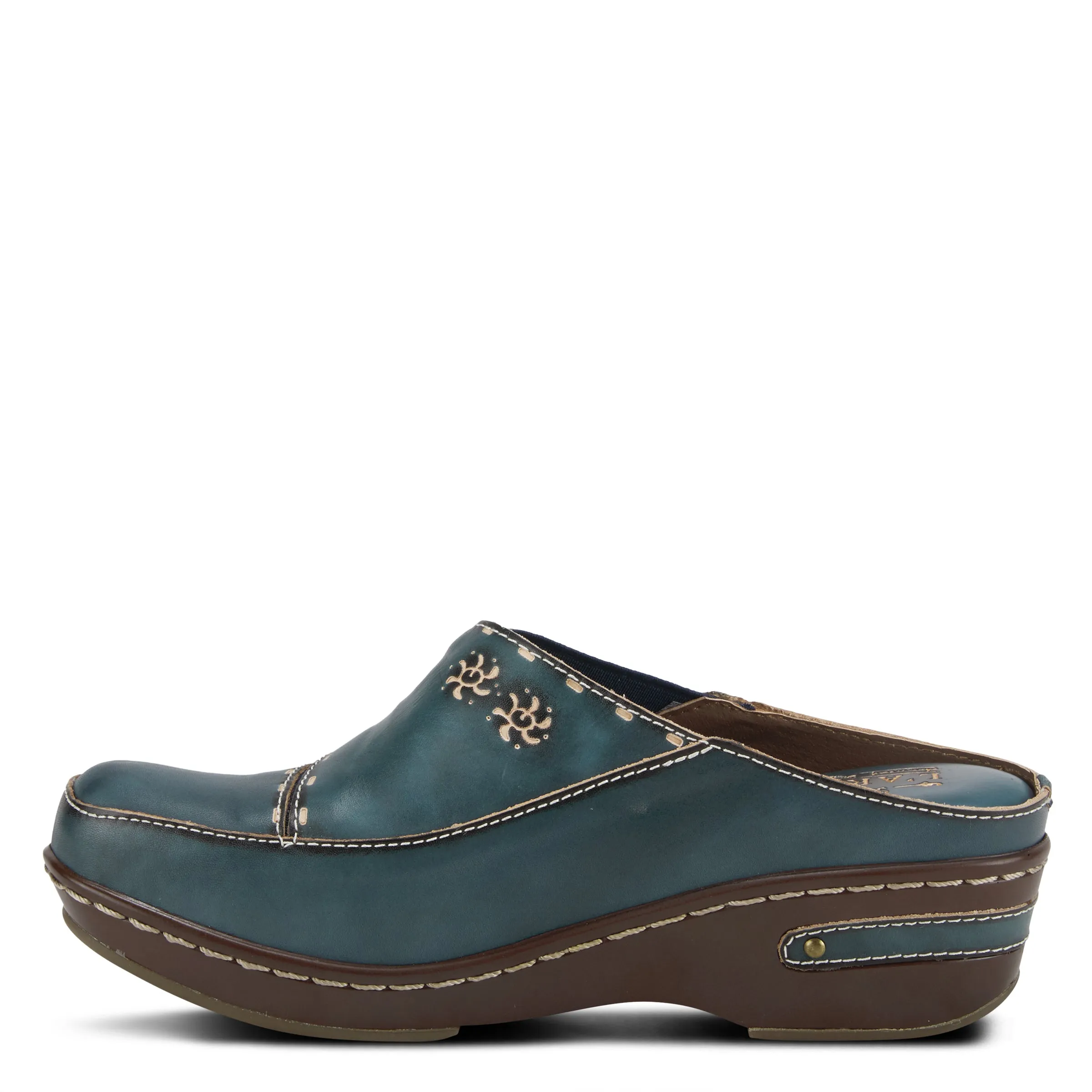 Spring Step Shoes  L'Artiste Chino Clogs Women’s Hand Painted Leather 2" Heel