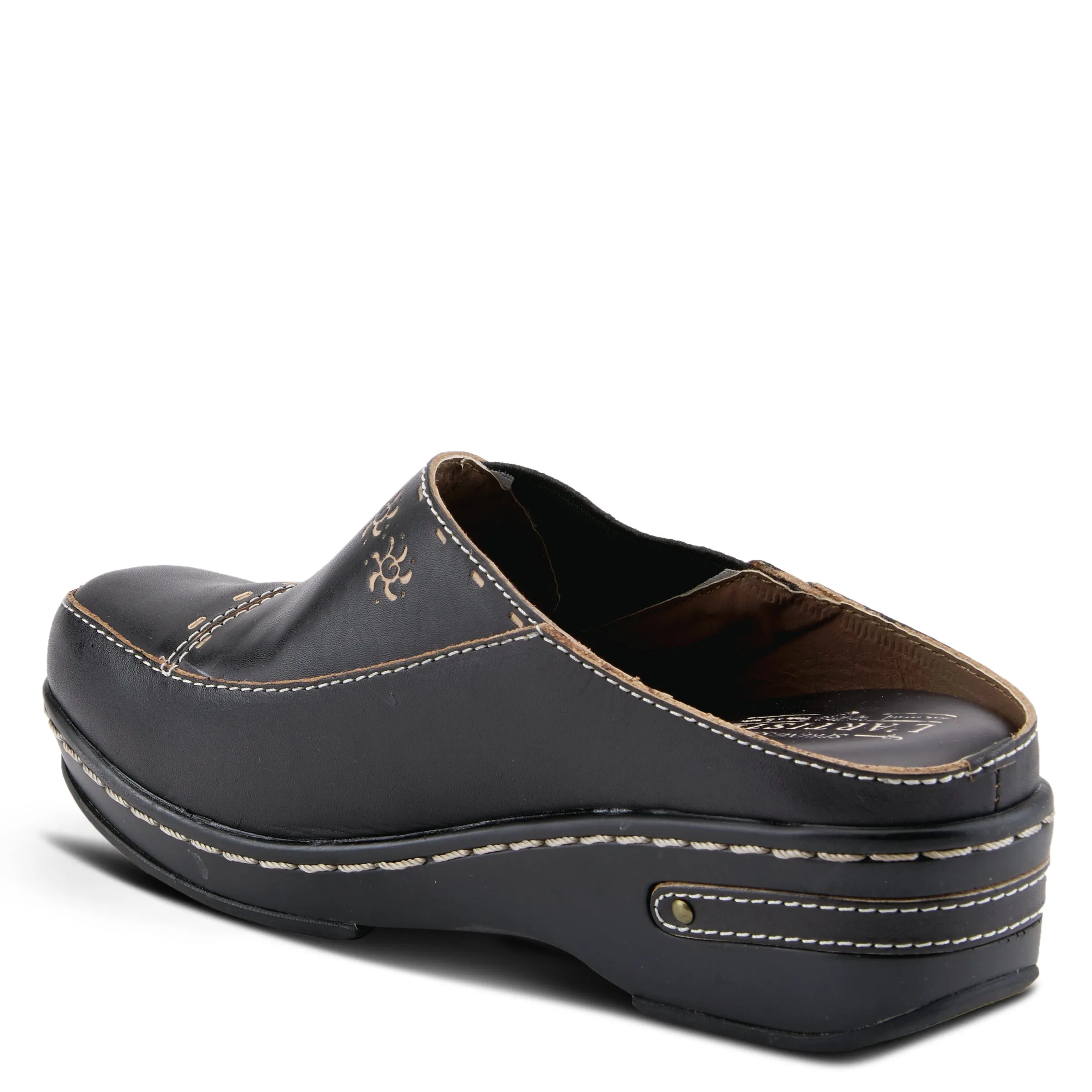 Spring Step Shoes  L'Artiste Chino Clogs Women’s Hand Painted Leather 2" Heel