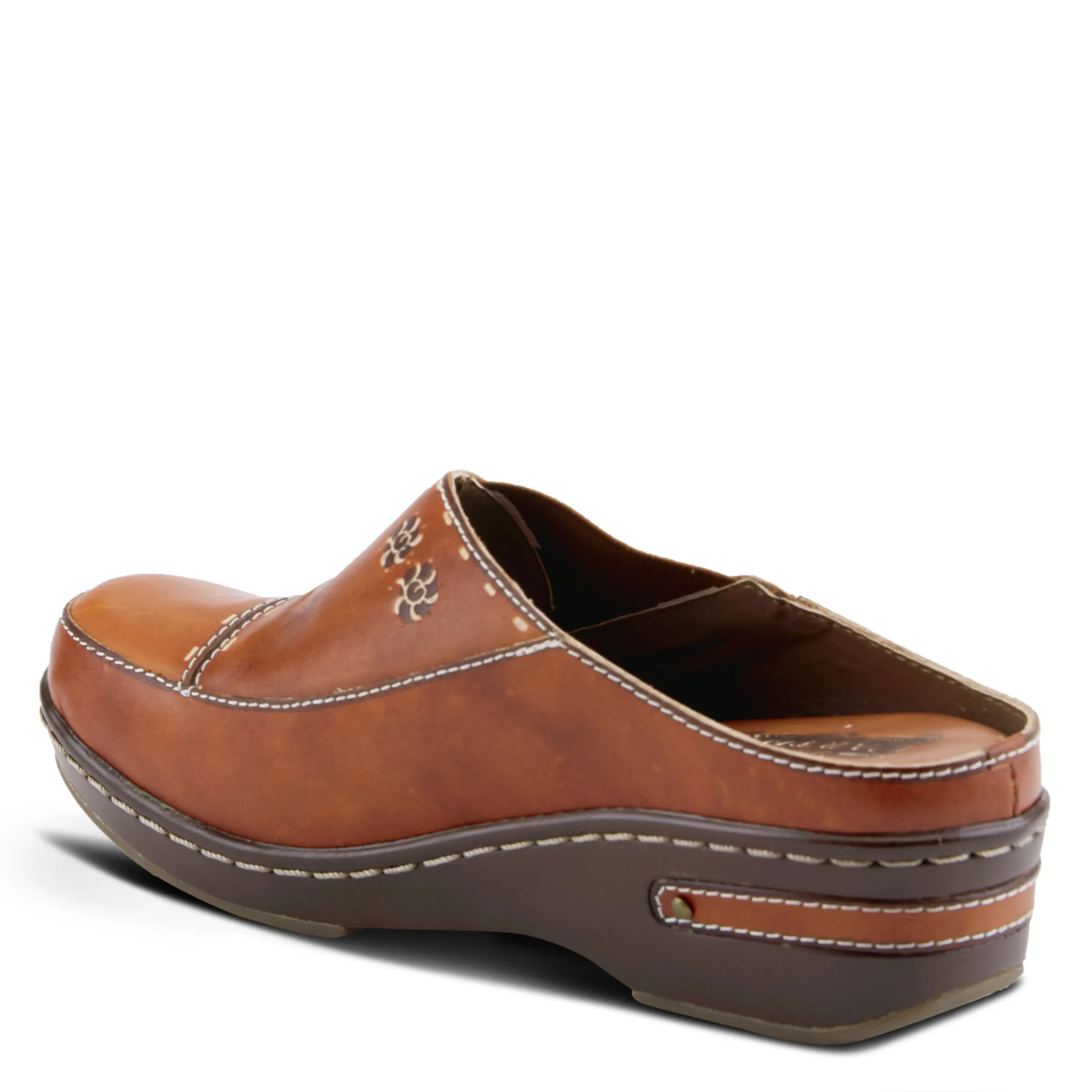 Spring Step Shoes  L'Artiste Chino Clogs Women’s Hand Painted Leather 2" Heel
