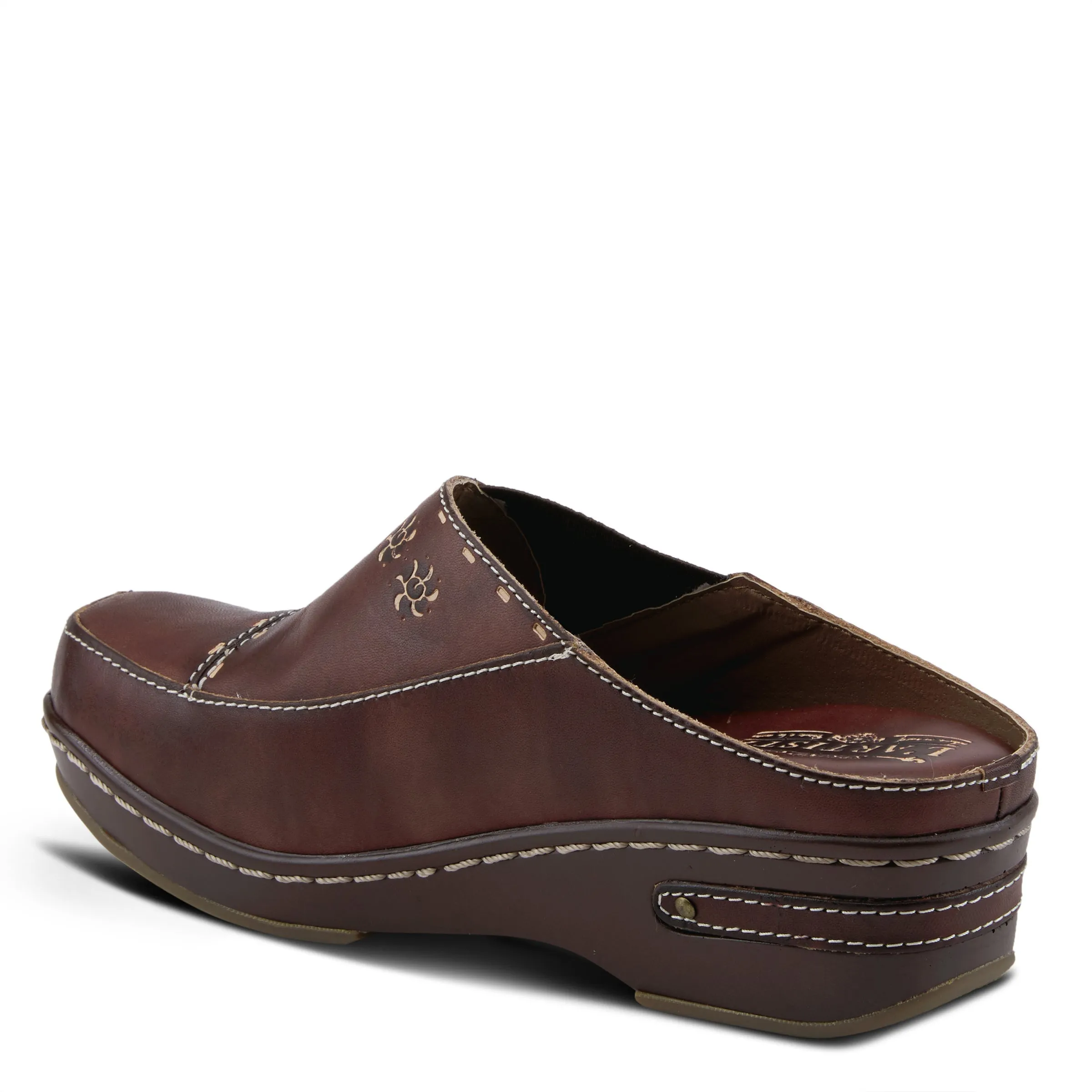 Spring Step Shoes  L'Artiste Chino Clogs Women’s Hand Painted Leather 2" Heel